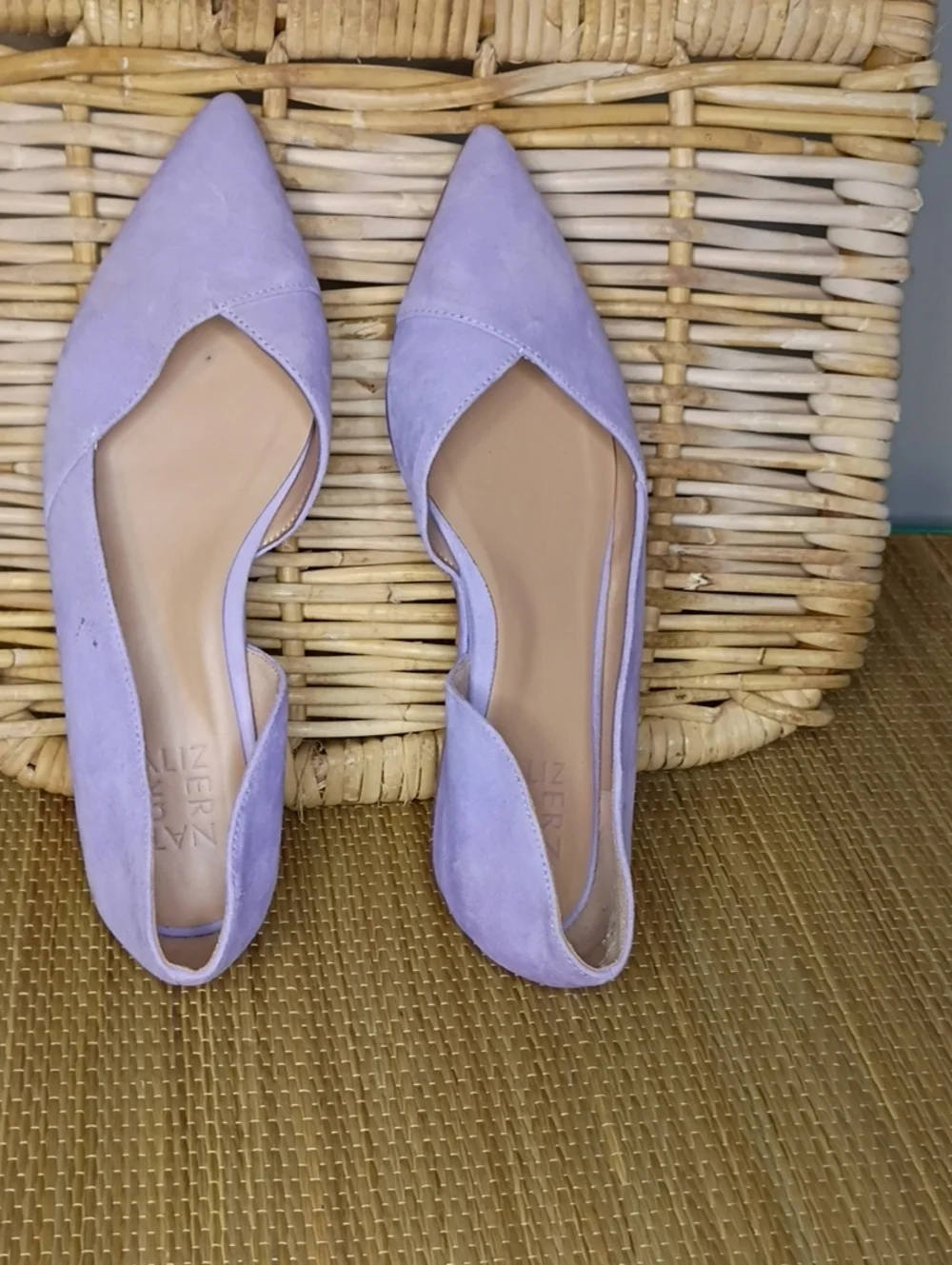 Naturalizer Suede Lilac Pointed D'Orsay Flats